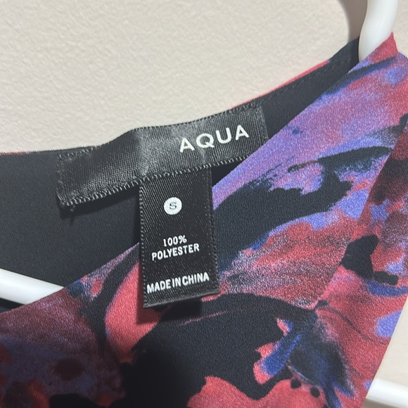 Aqua Red and Purple Asymmetrical Sleeveless Tank Top - Picture 2 of 4